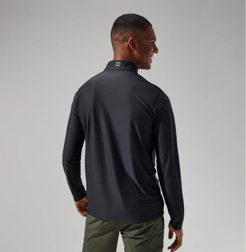 Berghaus Men's 24/7 Tech Tee Long Sleeve Half Zip in Black-3